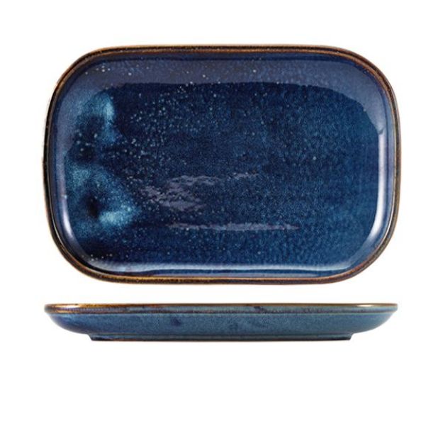 Picture of Terra Porcelain Aqua Blue Rectangular Plate 29 x 19.5cm