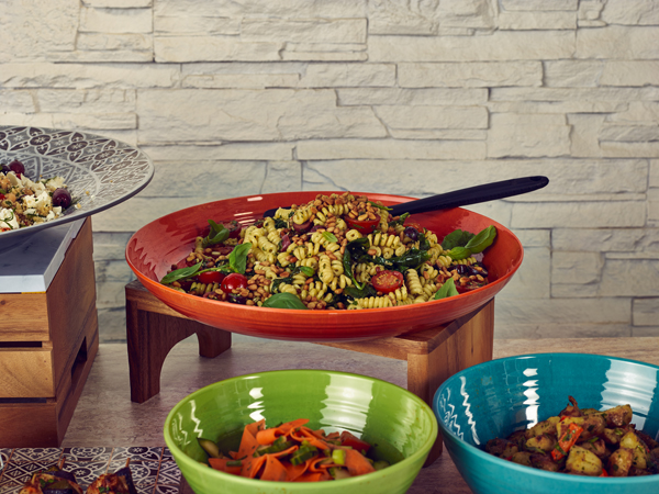 Picture of Orange Glazed Melamine Casablanca Bowl 38 x 4.5cm 380 x 45mm (Dia x H) 3.5L