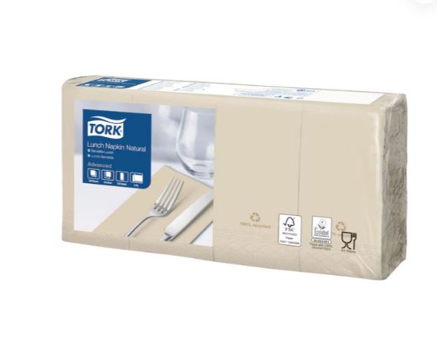 Picture of Tork Natural Lunch Napkin 8F 100% recycled