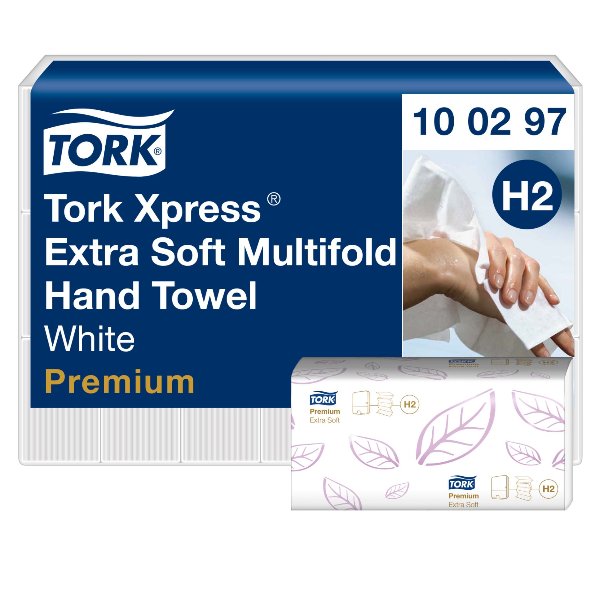 Picture of Tork Xpress Extra Soft Multifold Hand Towel, 2,100 sheets per pack.