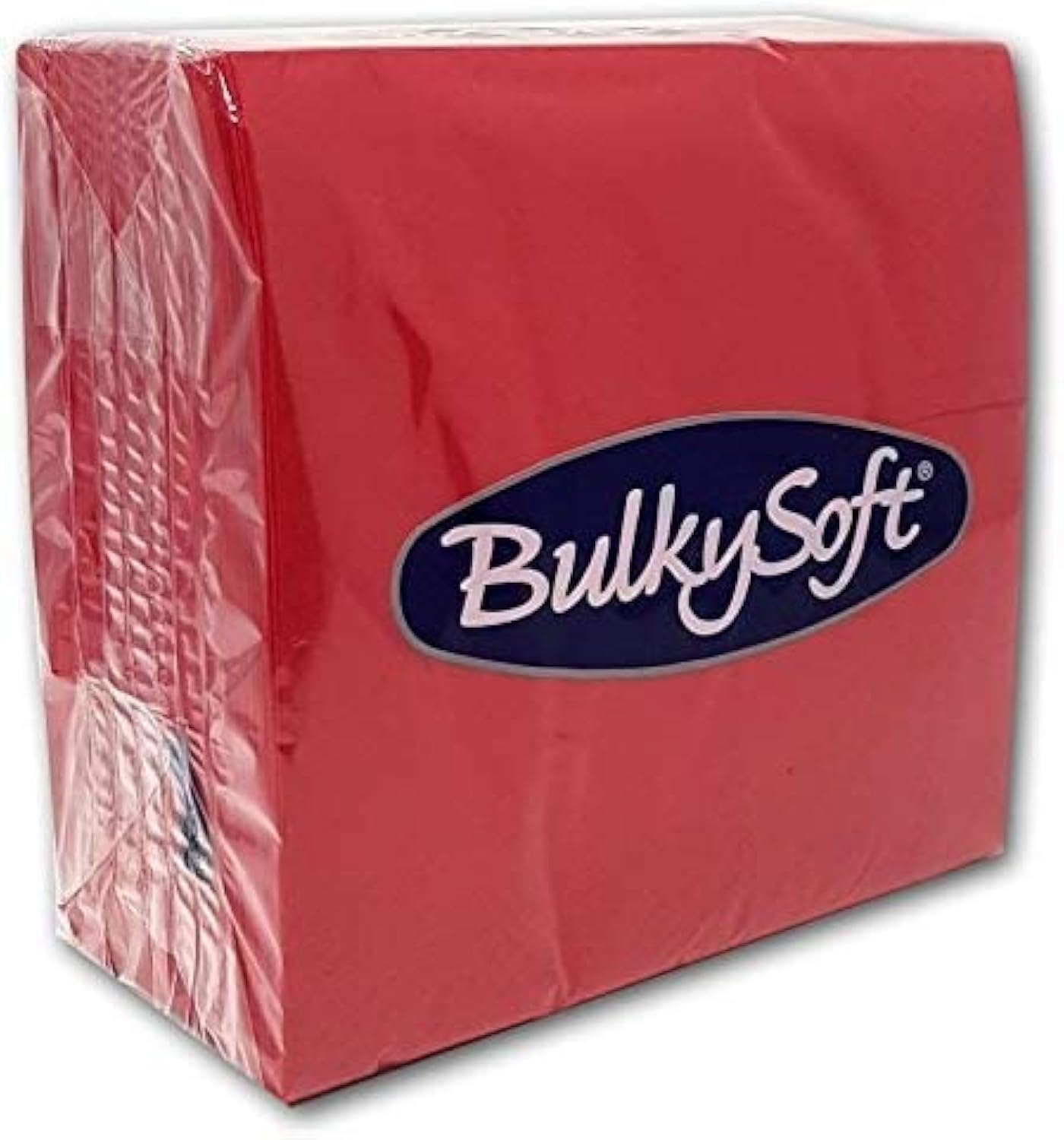 Picture of BulkySoft 40x40cm Red 2ply 4 fold Dinner Napkin, 2,000 pk